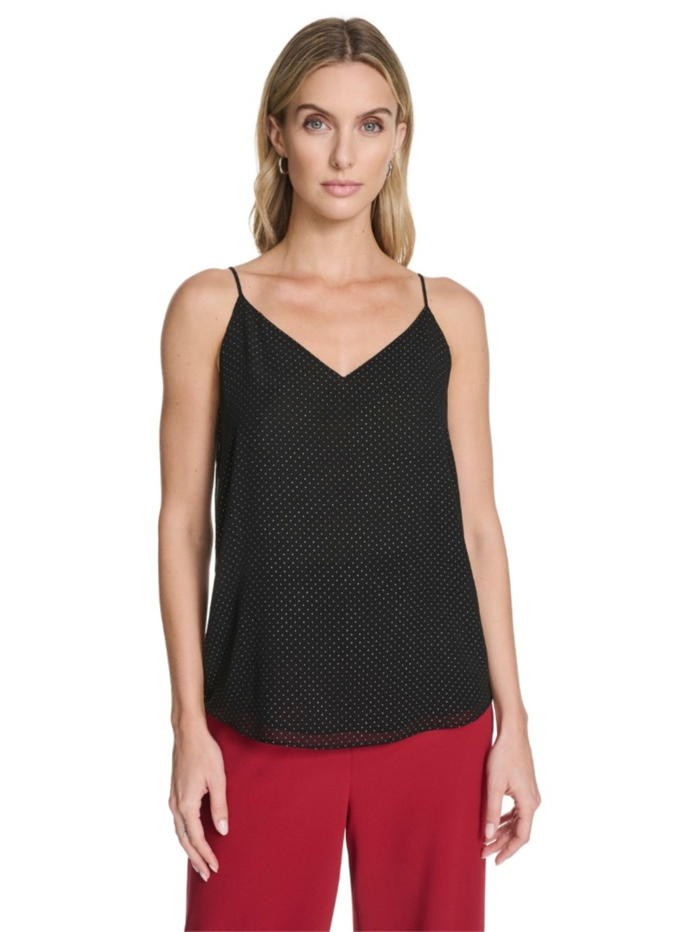 Calvin Klein Women's Metallic Dot Cami Top - Black